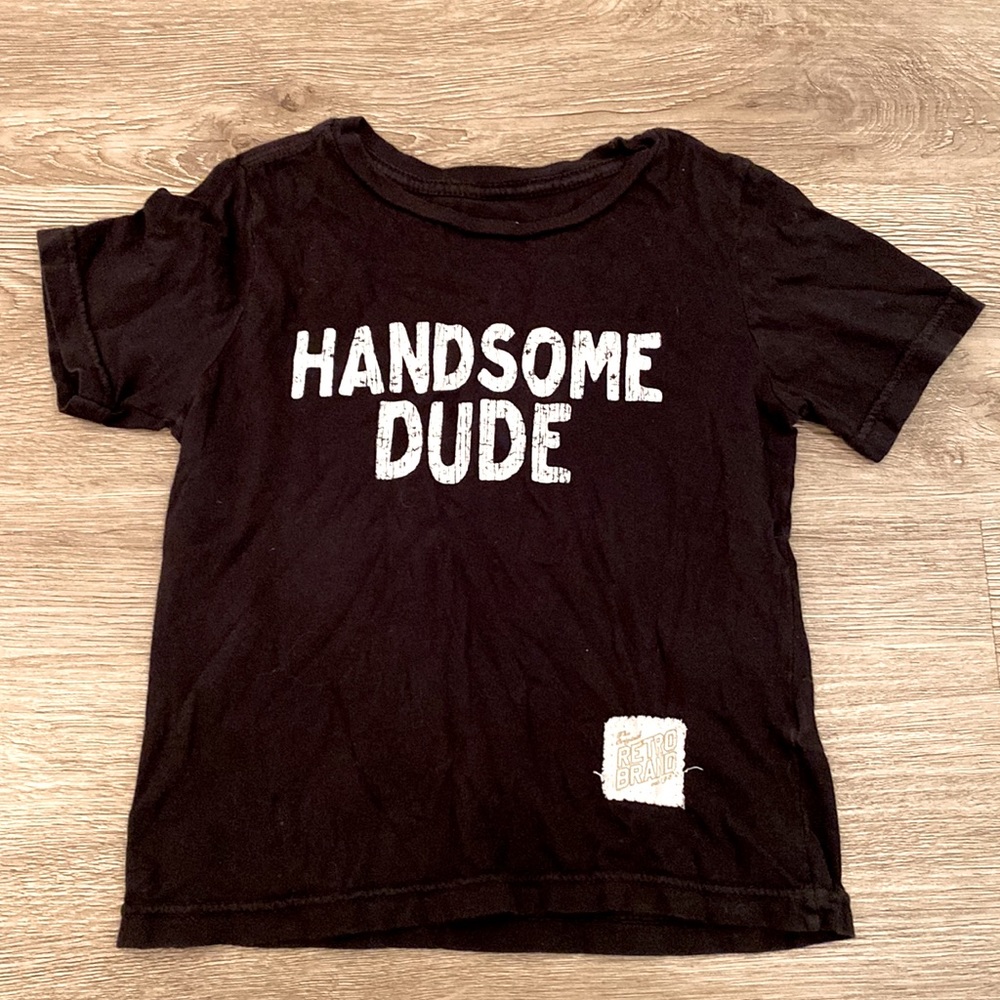 The Original Retro Brand-size 3T-“Handsome Dude” Black T-Shirt